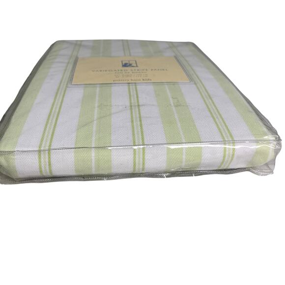 Lot of 2 Pottery Barn Kids Variegated Strip Panels 63" x 44" Green White New - Picture 5 of 15